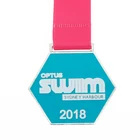custom designed square Marathon painted 50K souvenir metal medals