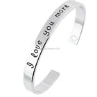 Mantra Bangle Bracelet Silver Or Gold Color I Love You More Jewelry Charm Meaning Cuff Wedding Anniversary Band