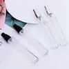 Square small 10ml Travel empty transparent thick glass 10 ml oem spray bottle for perfume e liquid with Aluminum sprayer
