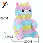 Stuffed kids alpaca shaped plush cartoon 3d backpack