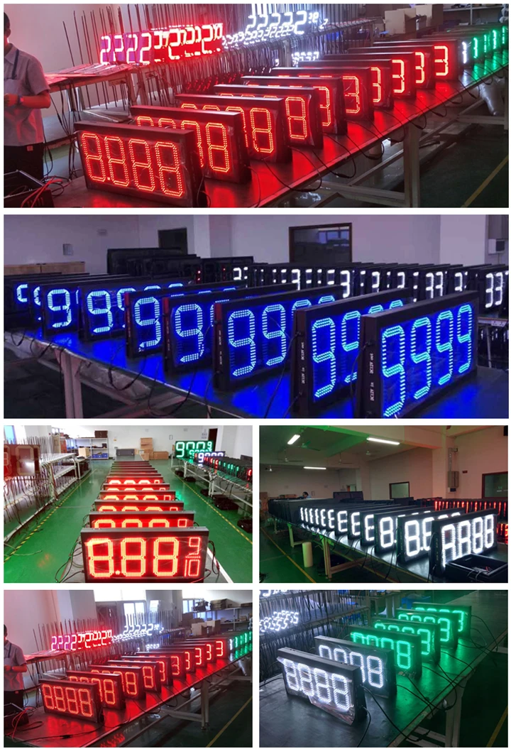 Alibaba Hot Sale RF Wireless Control Outdoor 12inch Red 8.88 9/10 LED Digital Number For Gas Station Price Display