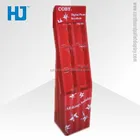 Red color merchandising items cardboard floor display stand for gift