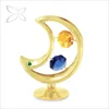 Crystocraft Gold Plated Metal Moon Decorated with Crystals from Swarovski Gift Home Decoration