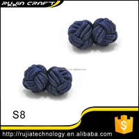 chinese silk knot cufflink colorful fabric button for men
