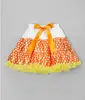 White & Orange Candy Corn children baby kids dresses Pettiskirt