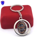 Personalized design keyring epoxy sticker key chain metal rotatable keychain for dental hospital customized