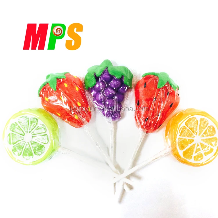 assorted fruit hard candy lollipops