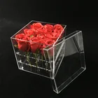 Acrylic 9 Rose Clear Plastic Crystal Luxury Wholesale Flower Display Box