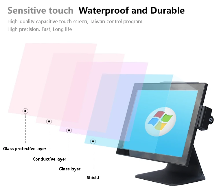 OEM china factory fanless design pos fast processor pos terminal / cash register for hotel