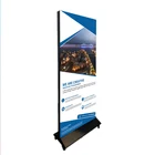 double sided floor standing silicon edge lit tension fabric frameless signs flexible canvas wall embedded led light box