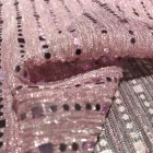M14177 100% polyester mesh lurex knit gold sequins fabric for dress