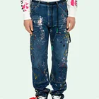 DiZNEW PAINTED POCKETS VINTAGE PAINT CARPENTER JEAN PANTS FOR BOYS