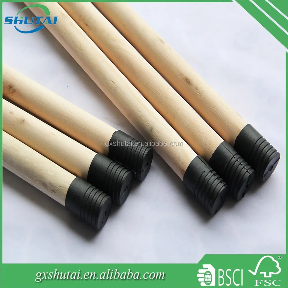 factory direct sell natural wood broom stick with 5cm plastic