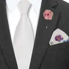 Wholesale Custom Size Fashion Men Pocket Square Lapel Pin And Silk Neck Tie