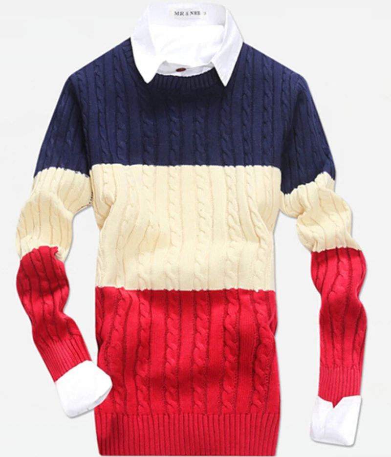 HOT Men's Preppy Style Winter Sweaters High quality Twist sweater knitting Men's Sweater Jumpers pullover sweater menNo.442