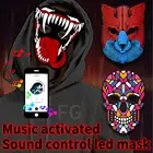 Halloween Mask New Arrival Led Face Light Party Halloween Cosplay Sound Activated Led Mask Purge