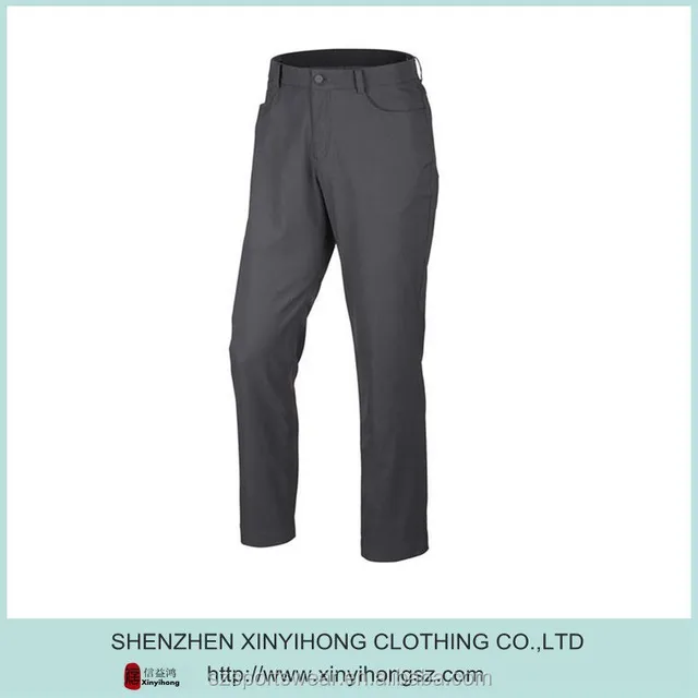 95% Polyester+5% spandex woven fabric mens golf pants with customized embroider logo
