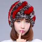 Fashion High Quality Knitted Rex Rabbit Fur Women Hats