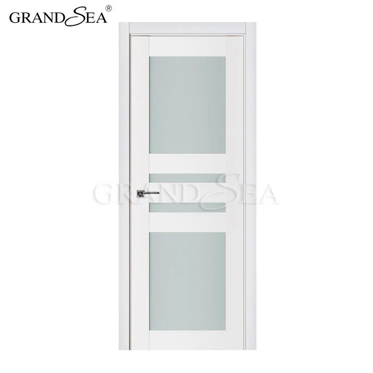 Offset buy casement french entry solid core wooden flush door for modern house