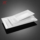 White rectangular buffet melamine plates for hotel restaurant