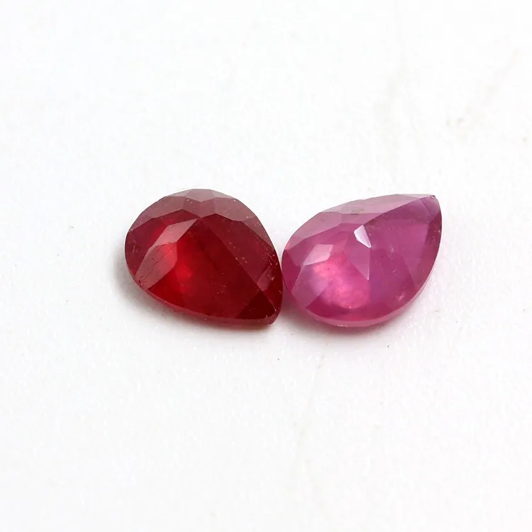 3x4mm pear natural ruby stone