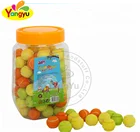 sweet chewy candy pink tennis shape bubble gum ball multi-color round ball bubble gum with fruity flavor