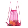 China suppliers custom girls strong mesh shopping drawstring bags backpacks for beach travel