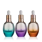 New Luxury 30ml flat oval cosmetic glass serum dropper Glass Essential oil bottle