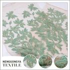 Leaf pattern tulle pearl bead stone handwork embroidery designs with sequin