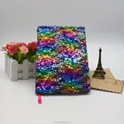 Sequin fabric notebook A5 with rainbow hardcover oem custom cover color
