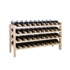 Hot Factory 40 Bottle Solid Wood Stackable Wine Rack best Wine display Rack