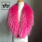White Fur Fur Hood Scarf 12 Colors Large Size Pink White Racoon Hood Trim Detachable Neck Raccoon Fur Collars