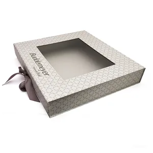 customized paper cardboard folding gift box with pet window