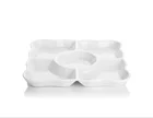 Home goods square white 5 compartment dinner plates tapas ceramic plate for sale