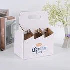 Customized design 4 or 6 pack beer cardboard box beer carrier box beer bottle box