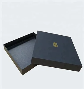 luxury pure black paperboard gift box for mobile phone leather