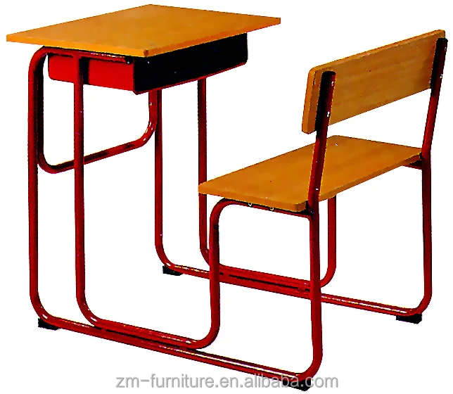 Single School Study Desk With Attached Bench Chair Buy Study