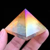 Natural Golden Orange Aura Quartz Crystal Pyramid For Sale