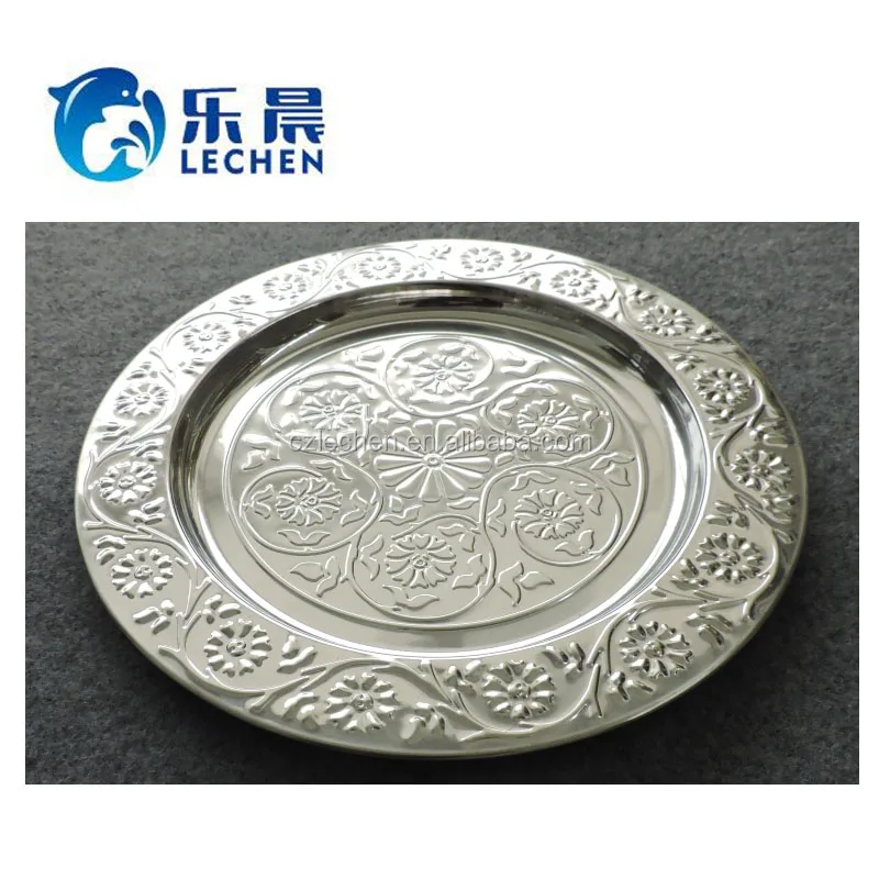 2019 Stainless steel plate tray serving tray, decoration plates, rolling tray for Christmas/ wedding/ party