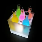 2019 wholesale beer wine champagne acrylic led custom ice bucket with cooler