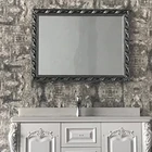 Simple design unbreakable glass mirror with black carved mirror frame