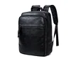 2018 stylish travel black PU leather laptop backpack, fashion school leather daily bagpack for teenager and college