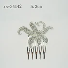 Hot selling High Quality Silver Color Metal Rhinestone Hair Comb Party Hair Accessories