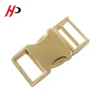 Gold Custom Curved Adjustable Locking Dog Brass Quick Release Buckle Clip For Pet Collars