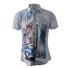2019 new latest designs formal custom botton down men 100% cotton t-shirt print with short sleeve