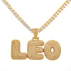 DY HipHop Bling CZ zircon Icedout mens jewelry Custom Name Bubble Letters Necklaces