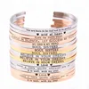 316L stainless steel customized quotes engraved motivation bracelet inspirational jewelry