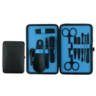 12pcs black travel stainless steel multi tools nail kits in metal case gifts mens manicure set
