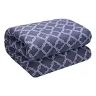 Full Queen Size 3 Pcs Navy Blue Geometrical Soft Microfiber Bedding Bedspread comforters bedding comforter sets luxury