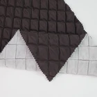 Stock black 100 polyester taffeta embroidered diamond lattice quilted thermal fabric for home textile